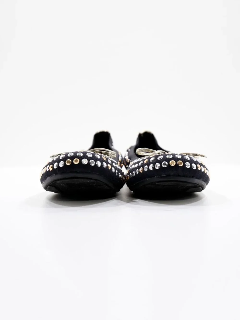 Stuart Weitzman Fannie Tara Black Silver & Gold Ballet Flats - Girls' 1